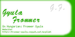 gyula frommer business card